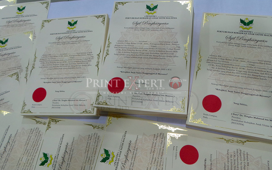 Certificate Printing Samples: Photo 6